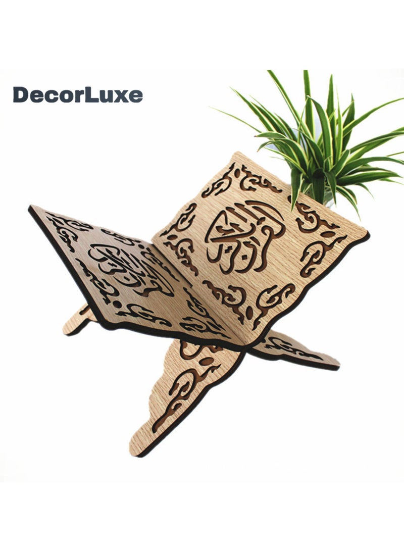 DecorLuxe Muslim Al Quran Rehal Stand, Foldable Wooden Holder for Holy Books, Prayers Shelf for Eid, Ramadan, Religious Gift. Black/White/Red are Available. - Image 4