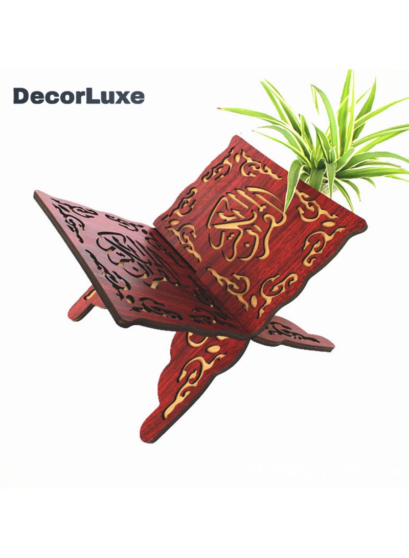 DecorLuxe Muslim Al Quran Rehal Stand, Foldable Wooden Holder for Holy Books, Prayers Shelf for Eid, Ramadan, Religious Gift. Black/White/Red are Available. - Image 5