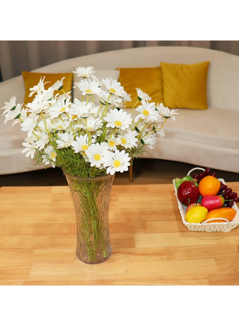 Winner 6Pcs Artificial Flowers  White Artificial Daisy Flowers UV Resistant Outdoor Fake Wildflowers with Stems Faux Greenery Shrubs Plants Arrangements for Home Garden Vase Decor - Image 5