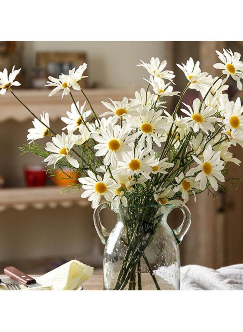 Winner 6Pcs Artificial Flowers  White Artificial Daisy Flowers UV Resistant Outdoor Fake Wildflowers with Stems Faux Greenery Shrubs Plants Arrangements for Home Garden Vase Decor - Image 4