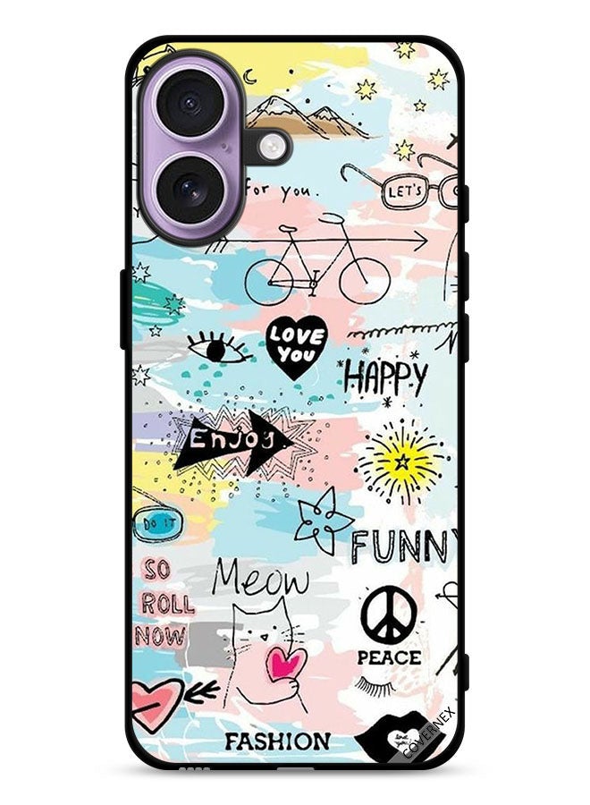 Covernex Apple iPhone 17 Protective Case Cover Doodle Meow Enjoy - Image 1