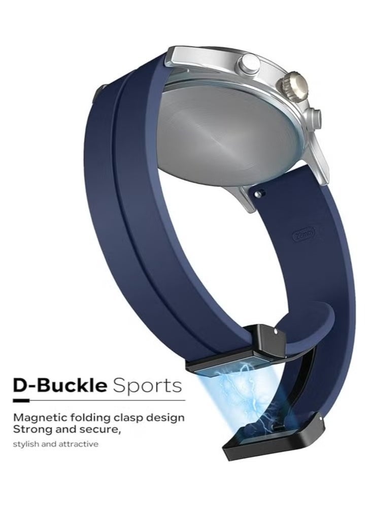 DUSALA Magnetic Watch Band 22mm for Men – Quick Release Soft Silicone Sport Strap – Skin-Friendly, Lightweight, Durable Magnetic Closure for Secure Fit – Comfortable and Stylish Replacement Band Compatible with Most 22mm Watches – Ideal for Active Lifestyles and Everyday Wear - Image 2