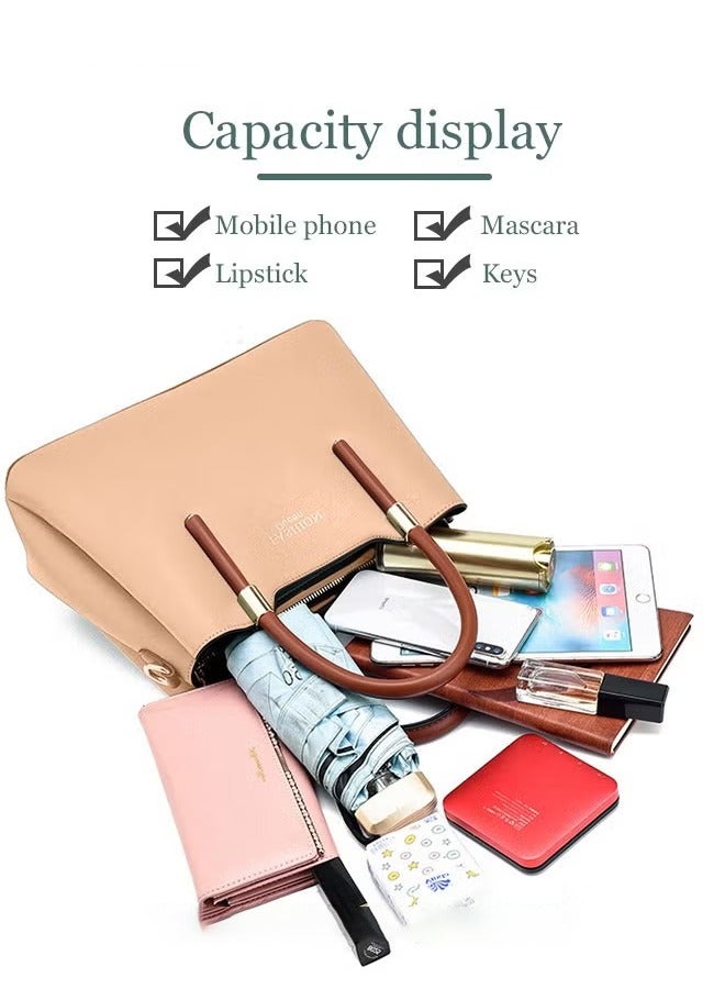 Canway Retro Elegant Handbag Advanced Leather Unique Chic All-match Large Capacity One Shoulder/Crossbody Messenger Bag for Women/Mother/Girl Friend Gift - Image 1