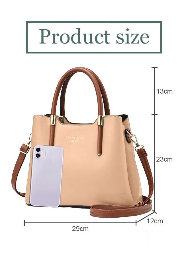 Canway Retro Elegant Handbag Advanced Leather Unique Chic All-match Large Capacity One Shoulder/Crossbody Messenger Bag for Women/Mother/Girl Friend Gift - Image 2