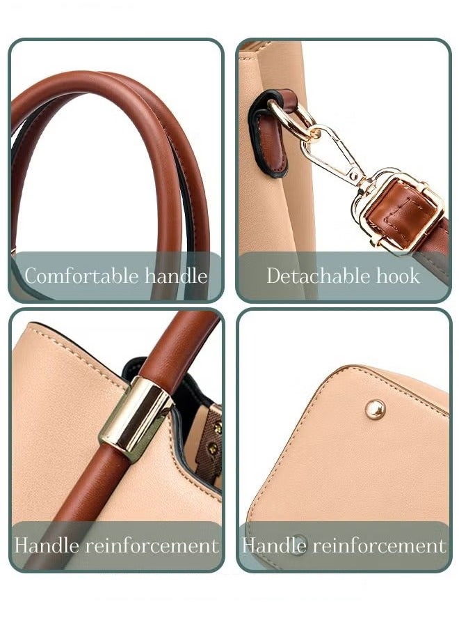 Canway Retro Elegant Handbag Advanced Leather Unique Chic All-match Large Capacity One Shoulder/Crossbody Messenger Bag for Women/Mother/Girl Friend Gift - Image 3
