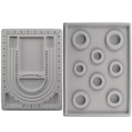 MARRTEUM Beading Boards Bracelet Necklace Design Boards Beading Jewelry Storage Tray for DIY Jewelry Making, 2PCS - Image 1
