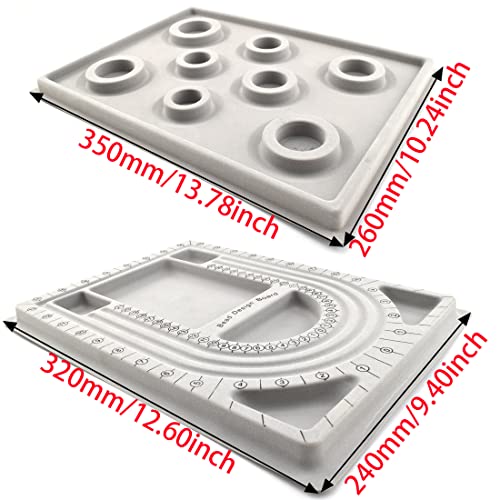 MARRTEUM Beading Boards Bracelet Necklace Design Boards Beading Jewelry Storage Tray for DIY Jewelry Making, 2PCS - Image 4