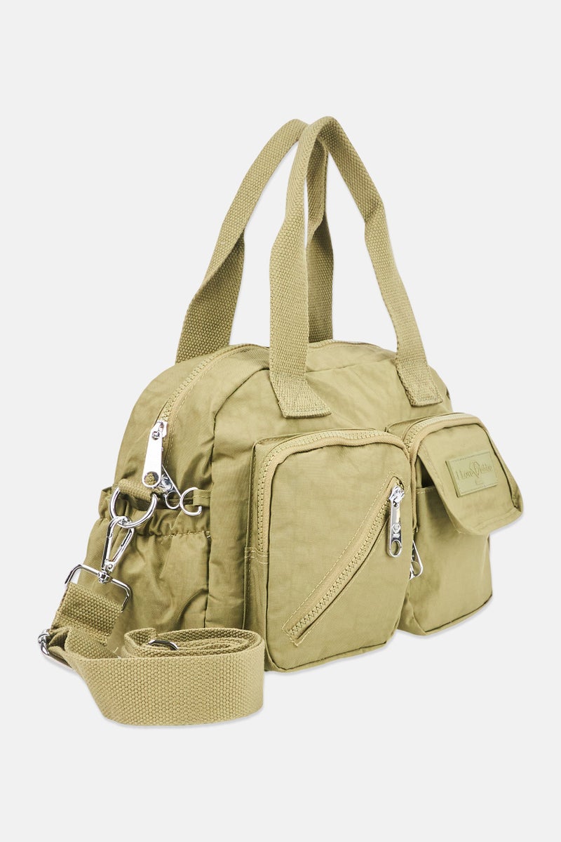 I Love Fashion Women Brand Logo Handbag, Olive - Image 3