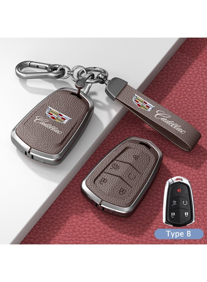 Cadillac Premium leather car key protective case suitable for Cadillac XT5 XT6 XT4 CT5 CT6 ATSL XTS GT4 car key shell case - Image 1