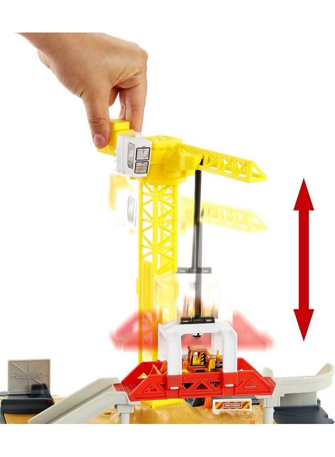 Matchbox Action Drivers Construction Playset, Moving Crane, Car-Activated Features, Includes 1 Matchbox Toy Bulldozer, for Kids 3 Years Old & Older - Image 4