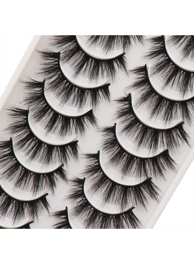 Veleasha Lashes Natural Look False Eyelashes 15mm 6D Faux Mink Lashes Soft Handmade Lightweight Eye Lashes Wispy 10 Pairs Pack (6D01) - Image 2