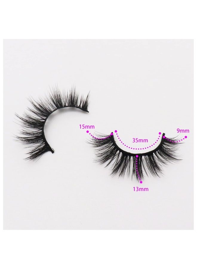 Veleasha Lashes Natural Look False Eyelashes 15mm 6D Faux Mink Lashes Soft Handmade Lightweight Eye Lashes Wispy 10 Pairs Pack (6D01) - Image 5