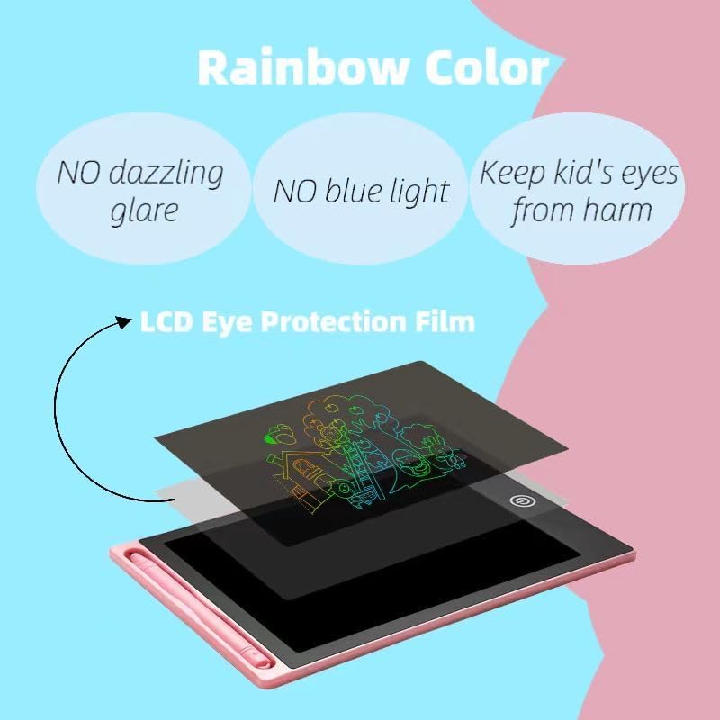 EVALUEMART Plastic 12 Inch LCD Writing Tablet with Stylus Pen, Electronic Colorful Screen Magic Slate Doodle Drawing Board Pad Scribbler Educational Learning Tool - Image 3