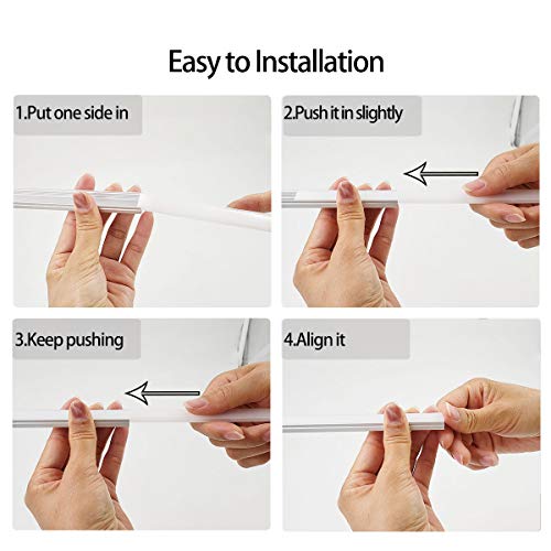 HAMRVL 6-Pack 30cm/1ft 17.2x7mm Led Aluminum Channel System U Shape with Cover, Led Strip Light Diffuser with White End Caps and Mounting Clips Accessories for Under Counter Light Fixture for Indoor - Image 4