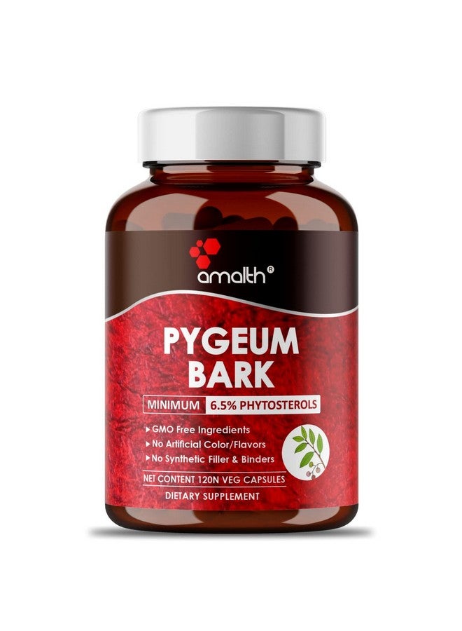 AMALTH Pygeum Bark Extract Powder 500 Mg Higher Potency (6.5% Phytosterols) Supports Urinary Tract & Prostate Health Men Herbal Supplements 120 Capsules (Non Gmo) - Image 2