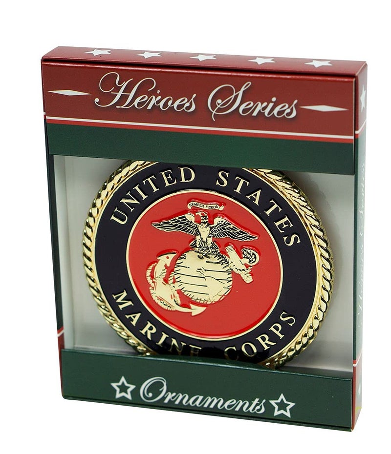 ألايد فلاغ Allied Products Marine Corps Heroes Series Ornament - Medallion Medallion Medallion رسميًا مرخصًا - Image 2