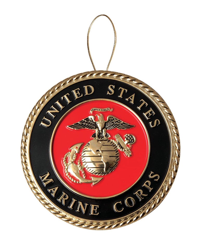 ألايد فلاغ Allied Products Marine Corps Heroes Series Ornament - Medallion Medallion Medallion رسميًا مرخصًا - Image 1
