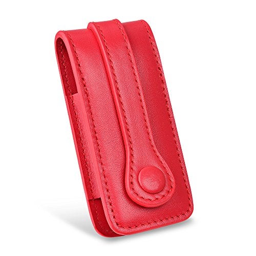 Buffway Key Chain Case Cover Holder Shell for Porsche Cayenne Panamera Macan Key Fob with Luxury Genuine Leather - Red - Image 3