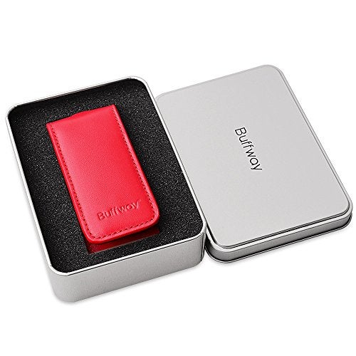 Buffway Key Chain Case Cover Holder Shell for Porsche Cayenne Panamera Macan Key Fob with Luxury Genuine Leather - Red - Image 5