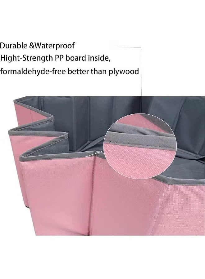EzzySo Foldable Double Layer Oxford Cloth Kids Ball Pit, Play Ball Pool with Storage Bag (Balls Not Included) Playpen for Baby Toddlers (100CM, Large, Pink) - Image 3