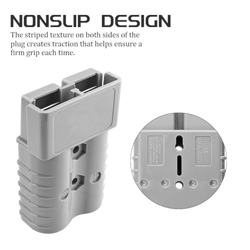 WMYCONGCONG 350A Battery Quick Disconnect Connector Plug Kit 2/0 AWG 600V Battery Power Connector Plug for Trailer Winch Connector Grey (350A) - Image 5