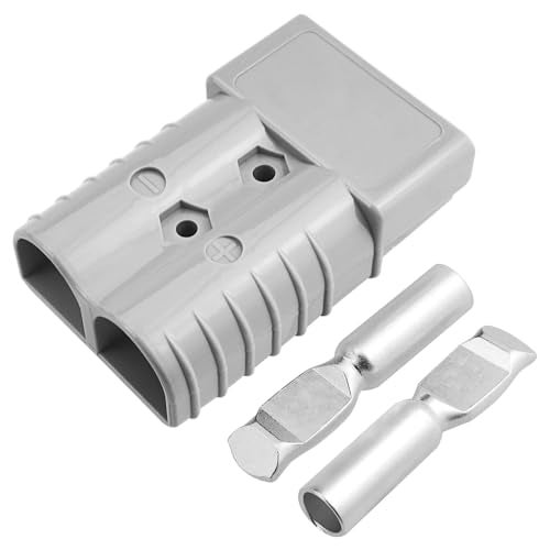 WMYCONGCONG 350A Battery Quick Disconnect Connector Plug Kit 2/0 AWG 600V Battery Power Connector Plug for Trailer Winch Connector Grey (350A) - Image 1