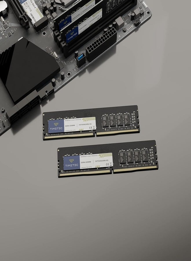 تايم تيك مجموعة Timetec Premium سعة 16 جيجابايت (2 × 8 جيجابايت) DDR4 2400 ميجاهرتز PC4-19200 غير ECC غير مخزنة مؤقتًا 1.2 فولت CL17 1Rx8 رتبة واحدة 288 دبوس UDIMM ترقية وحدة ذاكرة RAM للكمبيوتر المكتبي (مجموعة سعة 16 جيجابايت (2 × 8 جيجابايت)) - Image 5