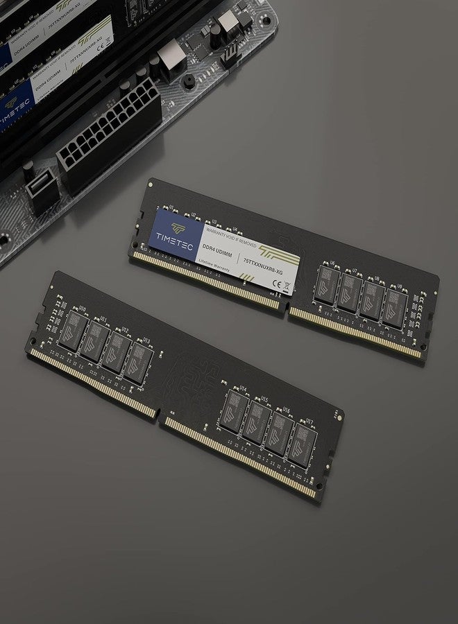 تايم تيك مجموعة Timetec Premium سعة 16 جيجابايت (2 × 8 جيجابايت) DDR4 2400 ميجاهرتز PC4-19200 غير ECC غير مخزنة مؤقتًا 1.2 فولت CL17 1Rx8 رتبة واحدة 288 دبوس UDIMM ترقية وحدة ذاكرة RAM للكمبيوتر المكتبي (مجموعة سعة 16 جيجابايت (2 × 8 جيجابايت)) - Image 3