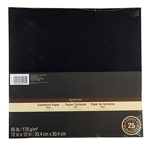 Recollections Cardstock Paper Black 12 x 12 by Recollections