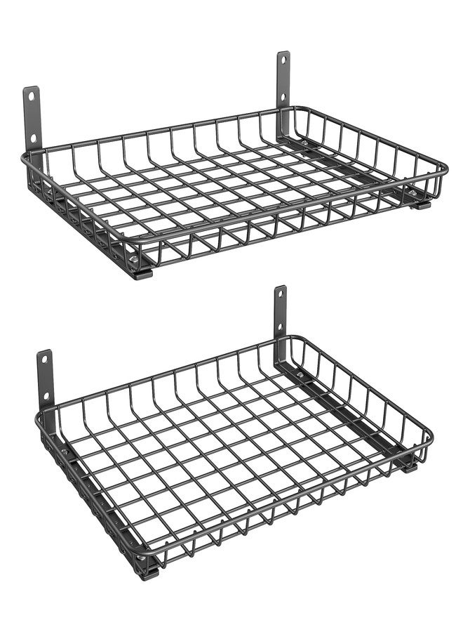 TORACK 2-Pack 12x18 inch Wall-Mounted Shelves, Garage Wall Shelf for Closet & Laundry Room, Heavy-Duty Floating Shelves Hold Up to 60 lbs(Black) - Image 1