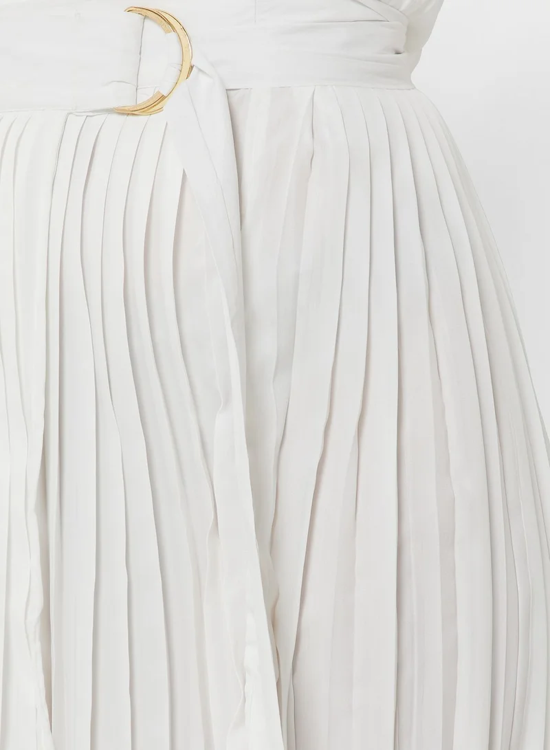 Khizana Belted Waist Detail Pleated Skirt