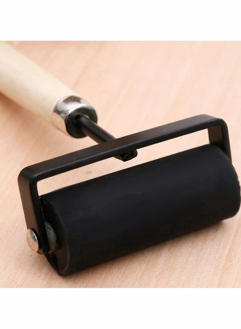 Excefore 1.5 and 3 Inch Hard Rubber Brayer Roller，Hard Rubber Applicator for Arts & Crafts, Ink, Printmaking, Block Stamping, Printing, Applying Glue, Wallpaper and More - 2 Pack  - Image 5
