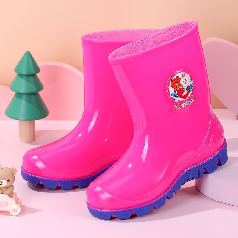 Big Kidsren'S Rain Boots, Baby Boys And Girls' Water Shoes, Fleece-Lined Cartoon Kidsren'S Water Boots, Non-Slip Primary School Students' Rain Boots, Waterproof - Image 5