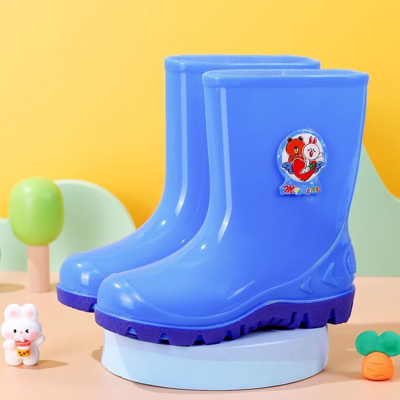 Big Kidsren'S Rain Boots, Baby Boys And Girls' Water Shoes, Fleece-Lined Cartoon Kidsren'S Water Boots, Non-Slip Primary School Students' Rain Boots, Waterproof - Image 3