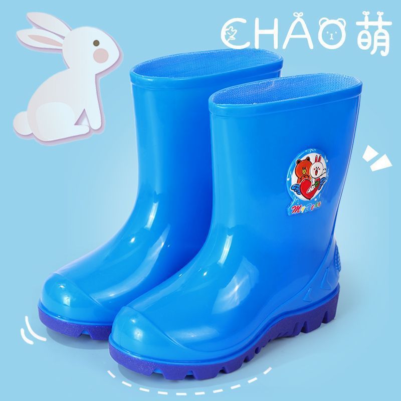 Big Kidsren'S Rain Boots, Baby Boys And Girls' Water Shoes, Fleece-Lined Cartoon Kidsren'S Water Boots, Non-Slip Primary School Students' Rain Boots, Waterproof - Image 2