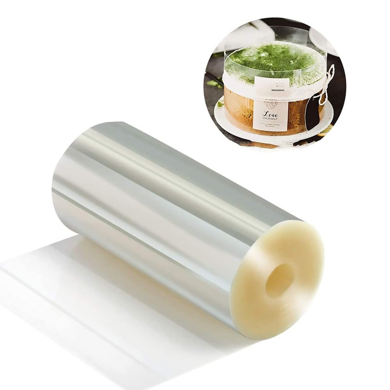WAFJAMF Cake DecoratingCake Collars 4 x 394 inch Acetate Rolls Clear Cake Strips Transparent Cake Rolls Mousse Cake Acetate Sheets for Chocolate Mousse Baking Decorate 