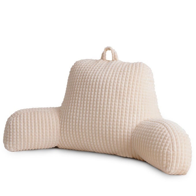 READING PILLOW BED WEDGE LARGE ADULT CHILDREN BACKREST WITH ARMS BACK SUPPORT FOR SITTING UP IN BEDCOUCH FOR LOUNGING BEDRESTWAFFLE STEREOSCOPIC DESIGNIVORY