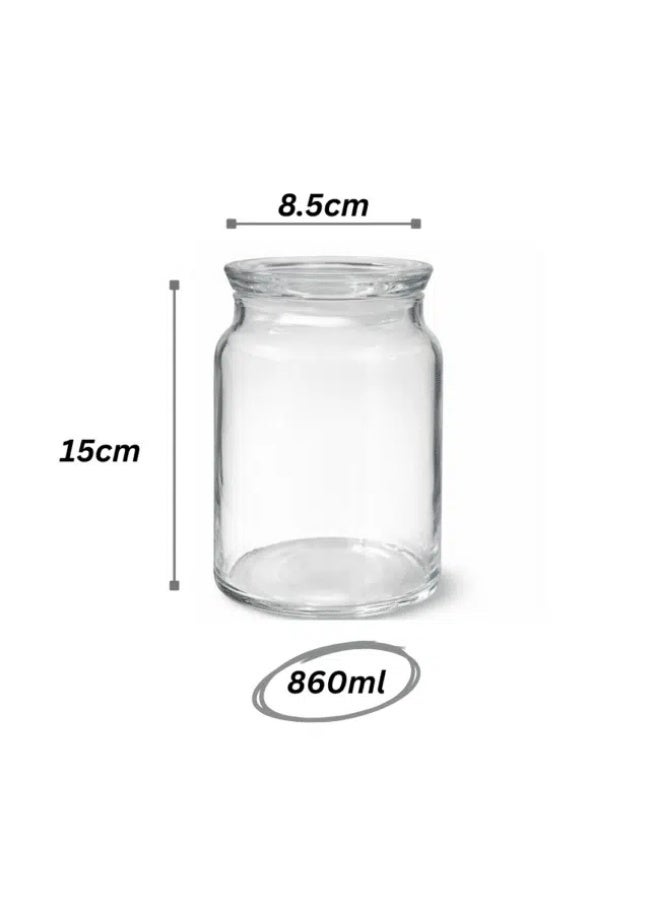 باساباتشي Pasabahce Kitchen Club Glass Storage Jar 860ml – Clear Airtight Glass Container with Lid, 15cm Height, 8.5cm Diameter – Made in Turkey - Image 3