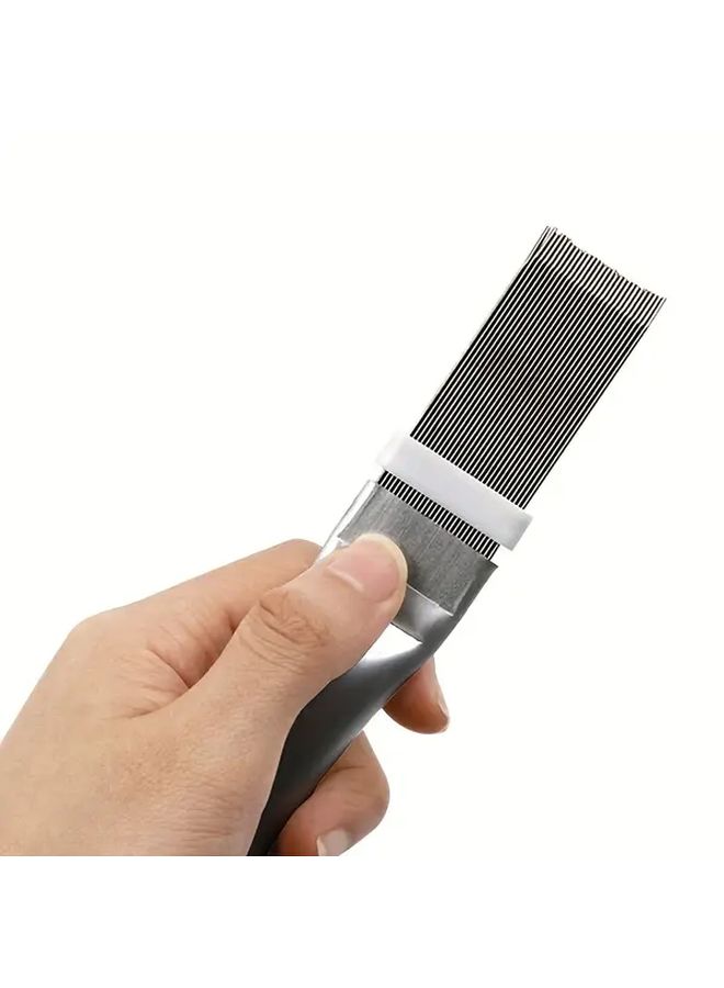 Silvery Stainless Steel Air Conditioning Fin Comb Dirt Remover Cleaner Straightener - Image 4