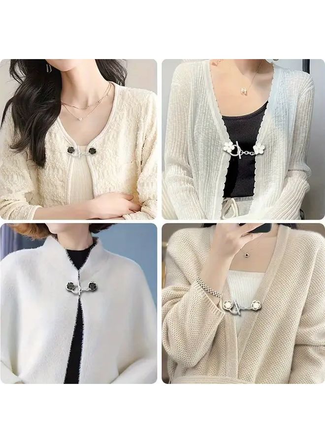 1 4pcs Set Of Seamless Detachable OT Buttons Anti-Slip Decorative Fasteners Black For Sweaters Cardigans Shawls Clothing Jackets Dresses - Image 4