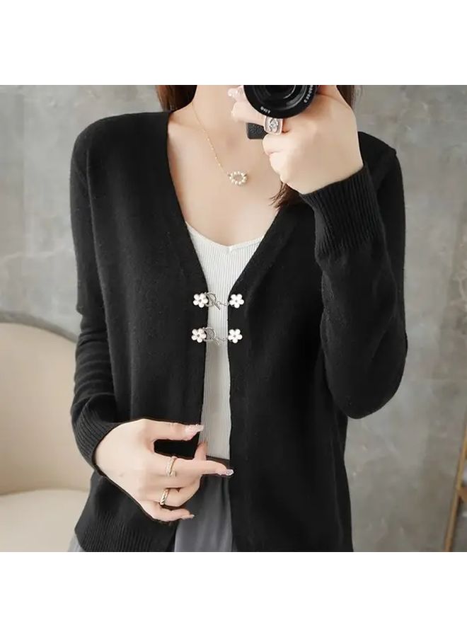1 4pcs Set Of Seamless Detachable OT Buttons Anti-Slip Decorative Fasteners Black For Sweaters Cardigans Shawls Clothing Jackets Dresses - Image 5