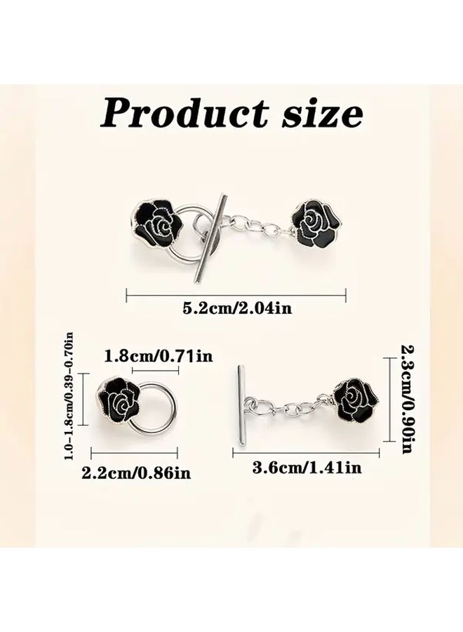 1 4pcs Set Of Seamless Detachable OT Buttons Anti-Slip Decorative Fasteners Black For Sweaters Cardigans Shawls Clothing Jackets Dresses - Image 3