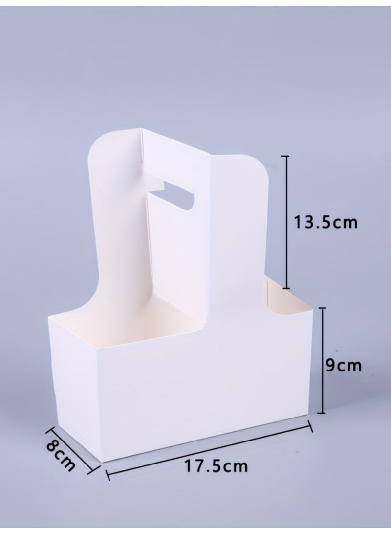 2 Cup Drink Carrier with Handle, 50 Pcs Cardboard Cup Holders, Disposable Drink Carriers for Delivery, Kraft Paper Coffee Cup Holder to Go, Take Out Cup Carriers for Hot/Cold Drinks. - Image 3