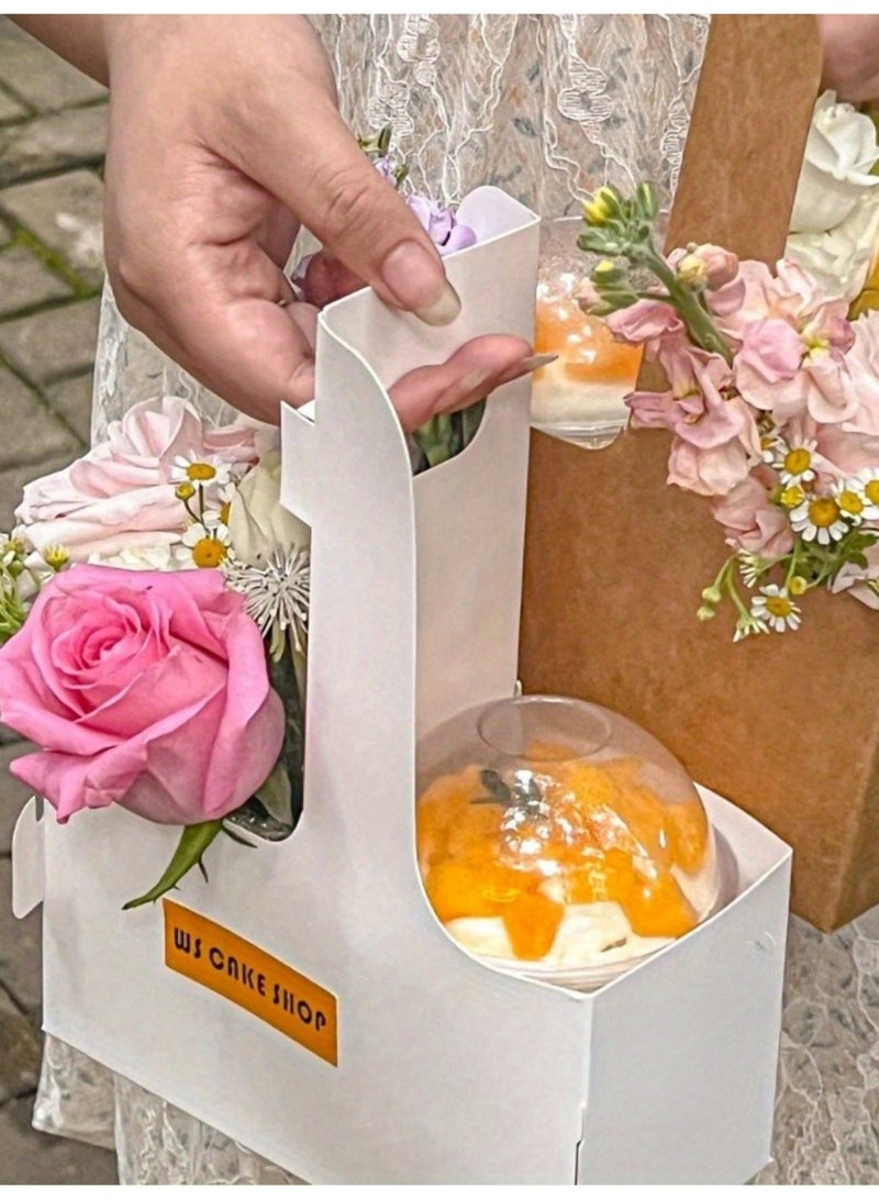 2 Cup Drink Carrier with Handle, 50 Pcs Cardboard Cup Holders, Disposable Drink Carriers for Delivery, Kraft Paper Coffee Cup Holder to Go, Take Out Cup Carriers for Hot/Cold Drinks. - Image 2