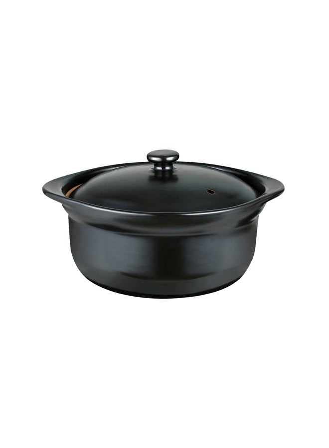 AL SANIDI Heat pottery pot, Thermal pottery pot, Black, capacity 1.25 L Size 18 Cm  - Image 1