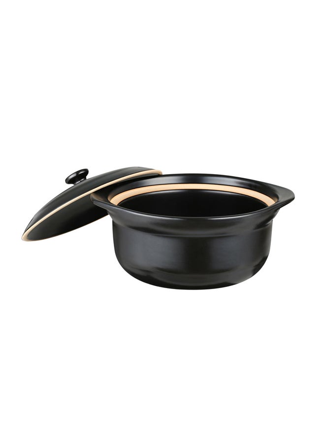 AL SANIDI Heat pottery pot, Thermal pottery pot, Black, capacity 1.25 L Size 18 Cm  - Image 2