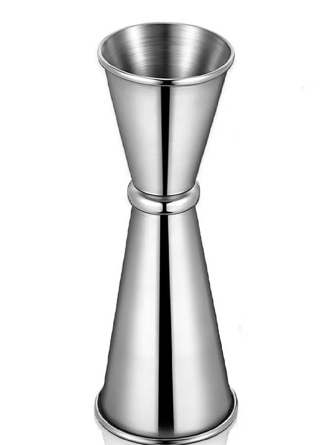 Double Jigger, 304 Stainless Steel Measure Cup Dual Spirit Measurer Double Shot 30ml/60ml Short Drink Mixer Jigger Perfect Party Silver Kitchen Tools for Party, Wedding Anniversary, Birthday  - Image 1