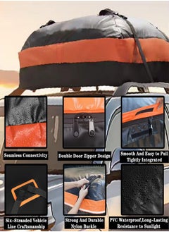 Aomeius Rooftop Cargo Carrier Car Roof Cargo Carrier 1000D PVC Heavy Duty Car Roof Bag Soft-Shell with Anti-Slip Mat Suitable for Camping and Outdoor Long-Distance Travel(15 CUBIC Feet)  - Image 5