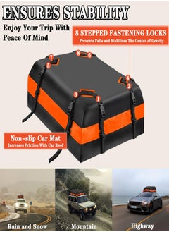 Aomeius Rooftop Cargo Carrier Car Roof Cargo Carrier 1000D PVC Heavy Duty Car Roof Bag Soft-Shell with Anti-Slip Mat Suitable for Camping and Outdoor Long-Distance Travel(15 CUBIC Feet)  - Image 2