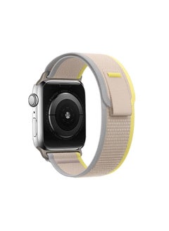 Apple Watch Trail Band 49mm 45mm 44mm 42mm Nylon Woven Sport Strap for iWatch Series Ultra/8/7/SE/6/5/4/3/2/1 Grey/Yellow
